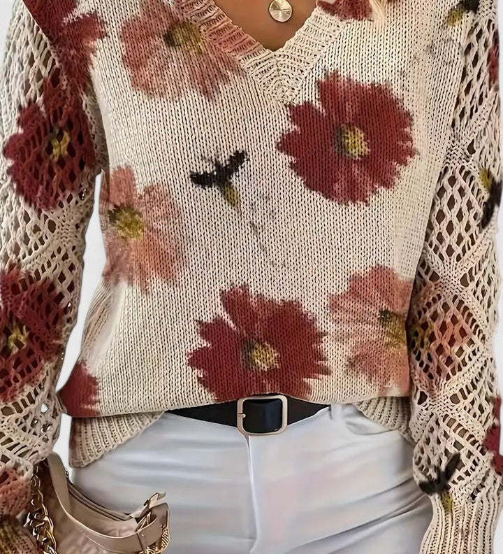 Dajana | Elegantní svetr s květinovým vzorem