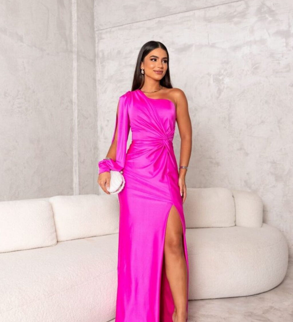 Magdalena – Elegantní maxi šaty na jedno rameno