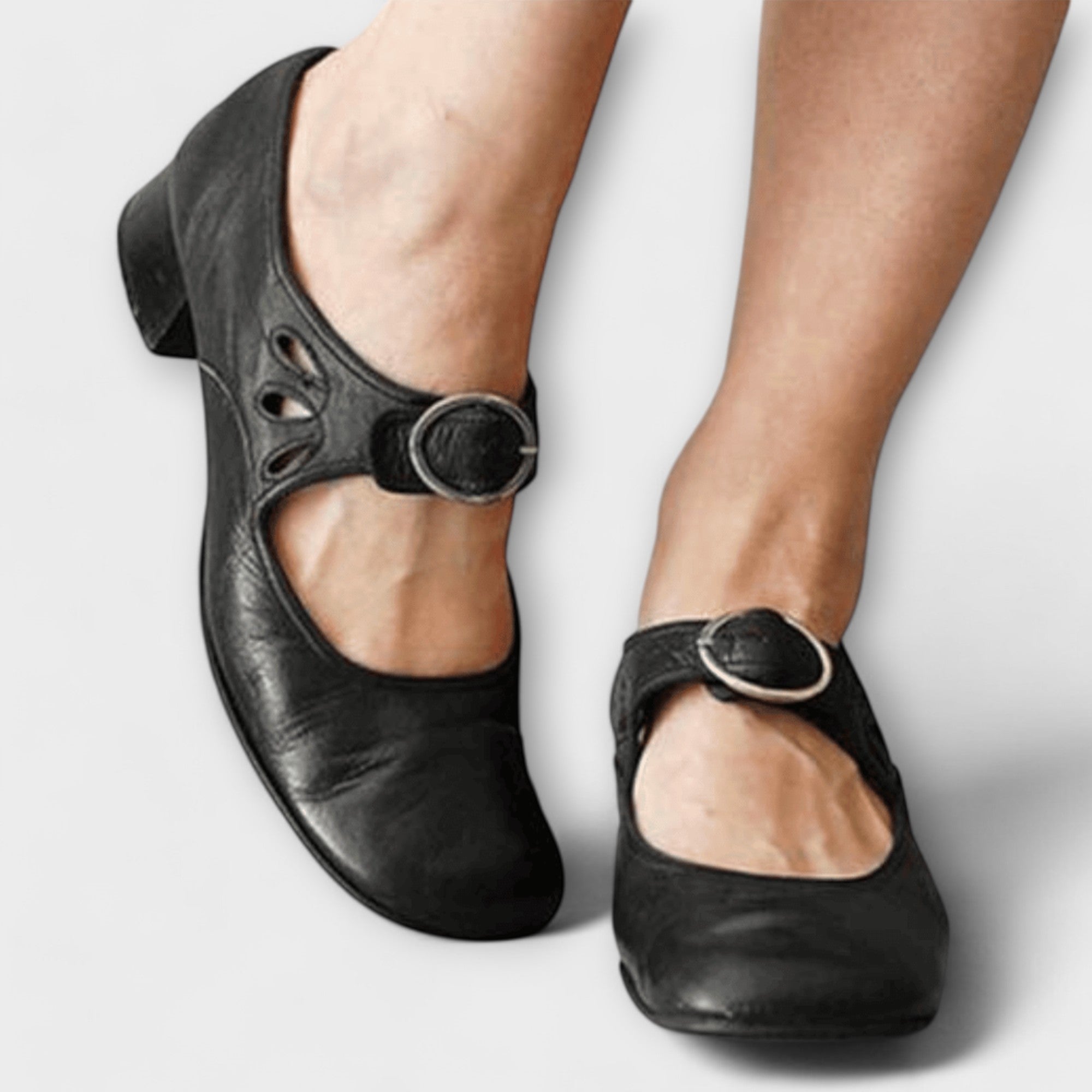 Eleanor | Elegantní kožené baleríny s přezkou